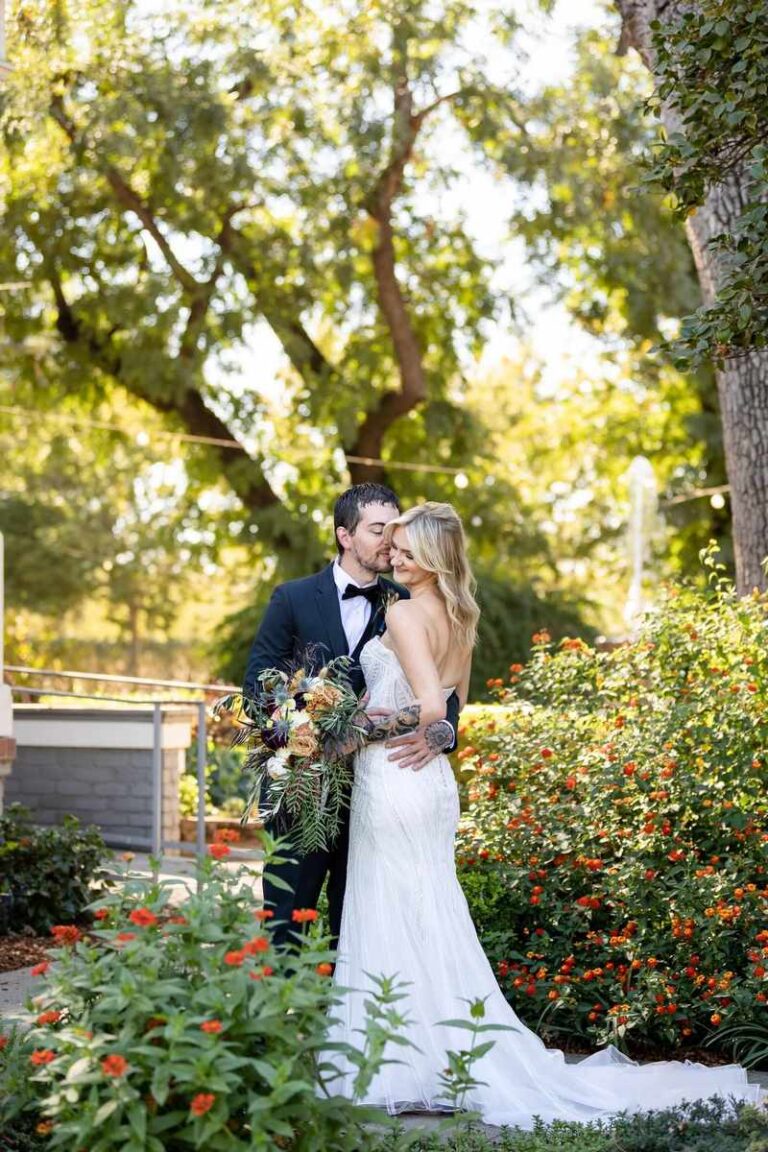 bride and groom at Patrick Ranch Museum