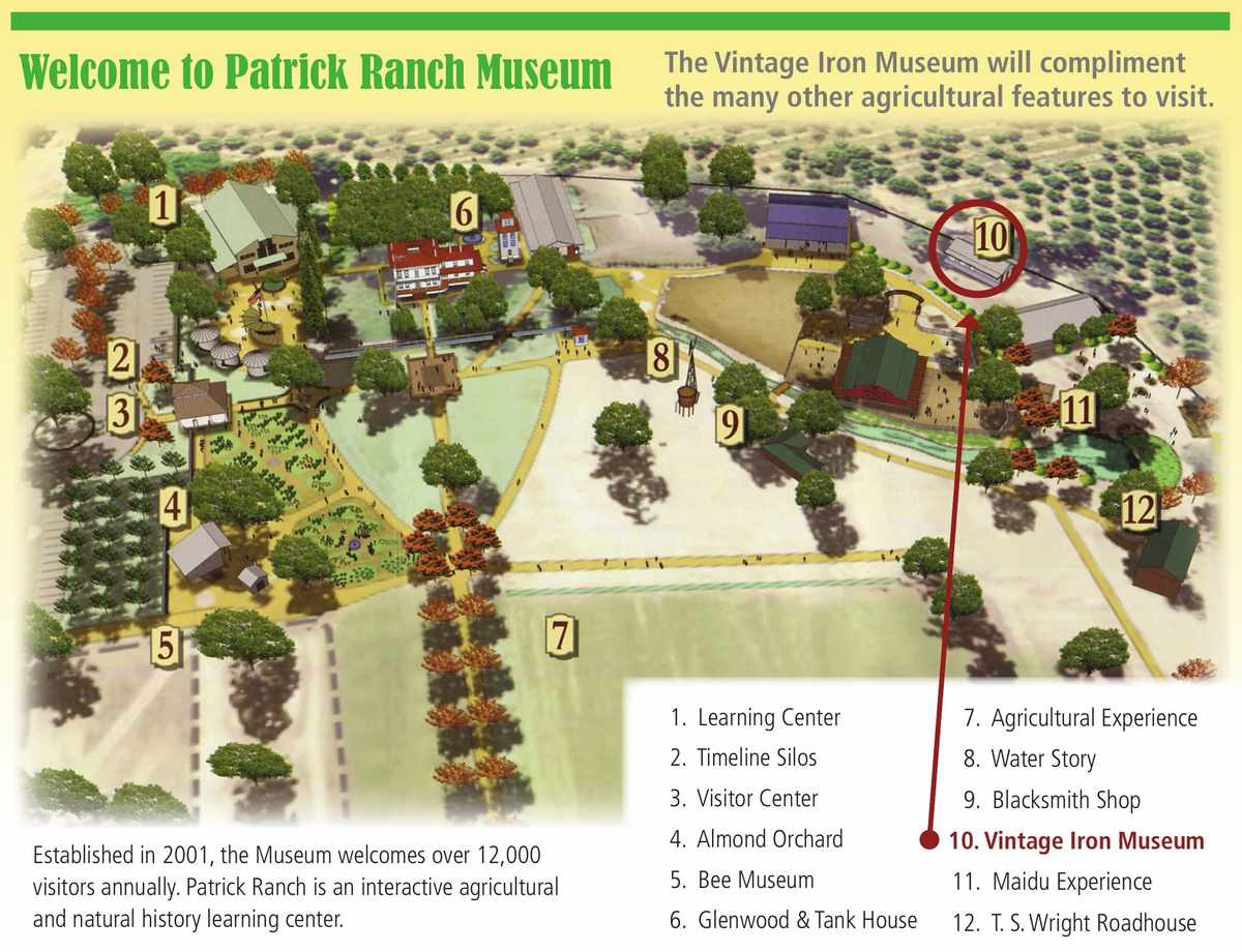 Ranch map highlighting location of the Vintage Iron Museum